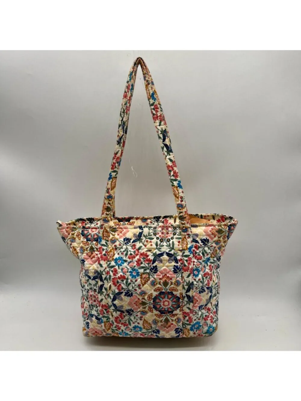 Quilted Cotton Multicolored Fabric Tote Bag